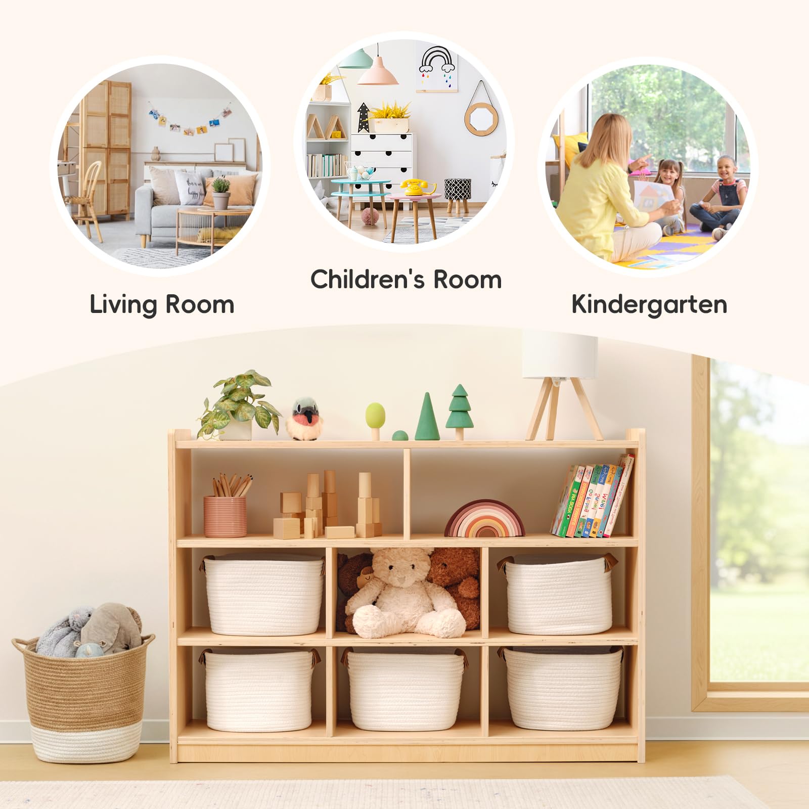 おもちゃ棚　　残り1点のみ Amazon.co.jp: OOOK モンテッソーリおもちゃ棚と収納 3段大型おもちゃ